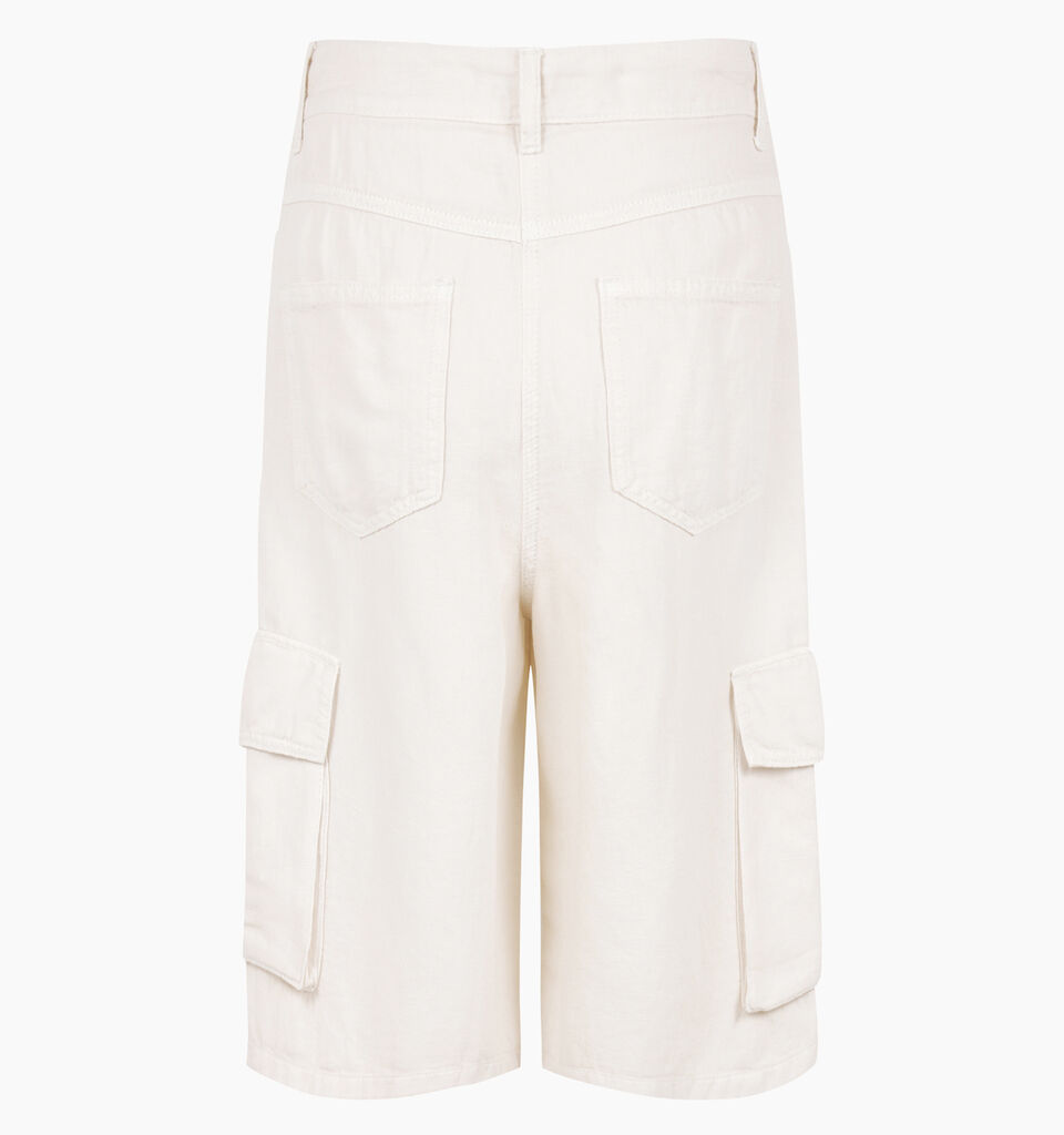 Bermuda cargo in denim  - sisley k pantaloncini jeans - Bianco Panna | Sisley K image number 2
